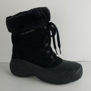 Womens black columbia snow boots size 7 warm